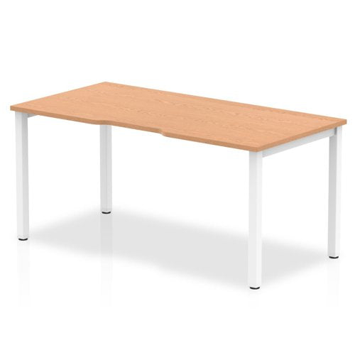 Evolve Plus 1200mm Single Starter Desk Oak Top White Frame