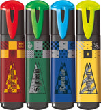 Set of four Maped Harry Potter highlighters with colorful wizard-themed designs on chisel tip markers.