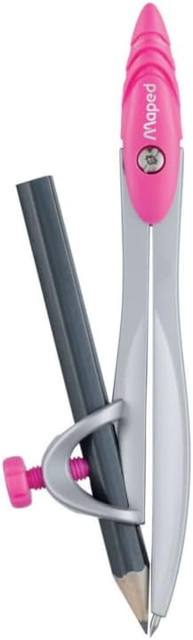 Maped Study Compass with adjustable metal arms and plastic handle for precise drawing and geometric measurements.