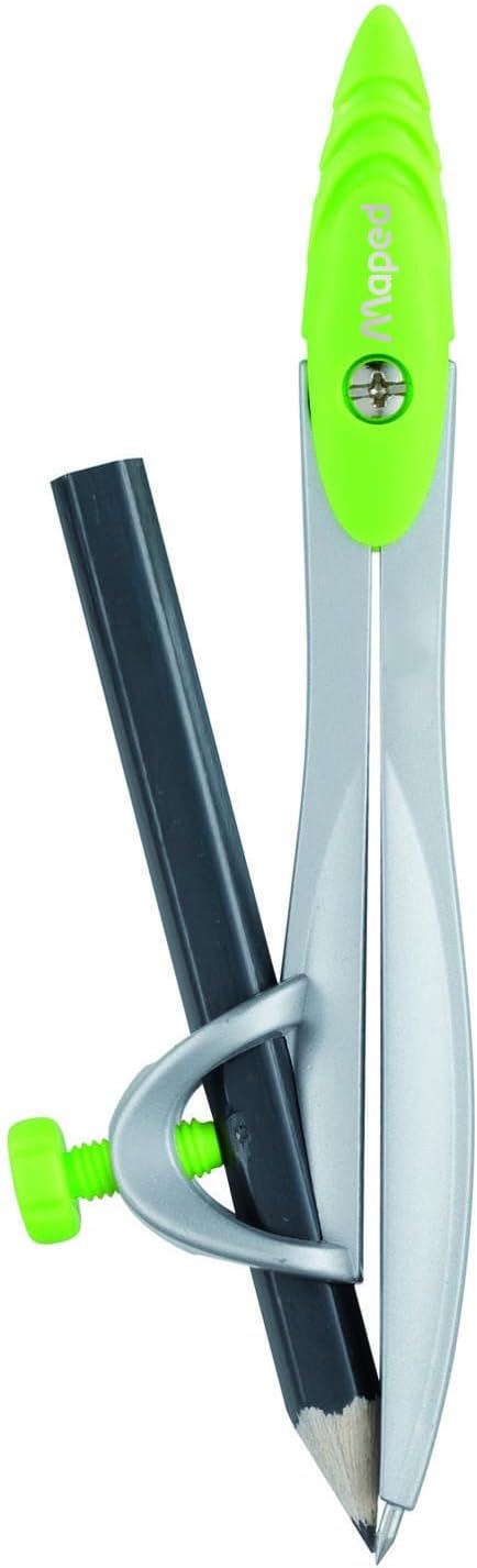 Maped Study Compass with adjustable arms and sturdy construction for precise drawing and measuring in school projects.