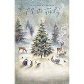 Painterly Woodland Scene To The Family Christmas Card