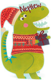 Festive Dinosaur Design Nephew Christmas Card