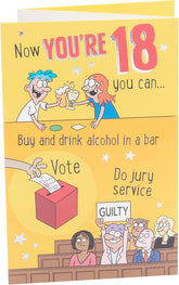 UK Greetings 18th Birthday Card for Him/Her/Friend - Witty Cartoon Design