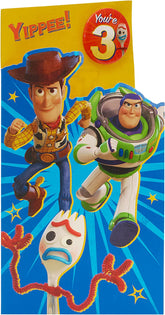 Disney Toy Story 3rd Boy Birthday Card with Badge
