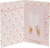 Boofle Birthday Card For Wife With Envelope - Cute Design Friends Holding Flower Bouquet