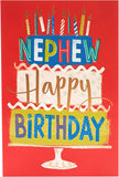 Nephew Happy Birthday Card Cake with Candles