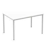 Impulse 1200mm Straight Table White Top Silver Box Frame Leg