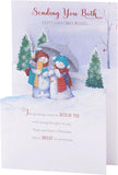 Snowmen Couple in Festive Snow Scene to Both of You