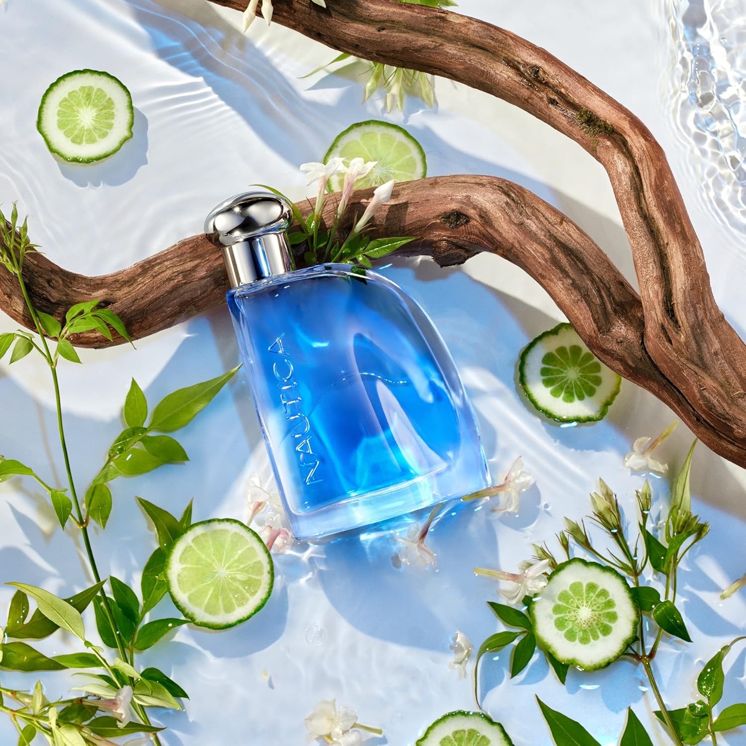 Nautica Blue men's fragrance Eau de Toilette spray 100ml with sleek bottle design and blue label, suitable for everyday wear