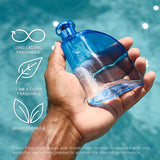 Nautica Pure Blue men's fragrance bottle, 100ml Eau de Toilette, with a sleek blue design and Nautica branding.