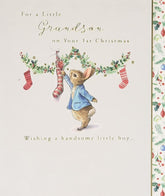 Peter Rabbit Christmas Card for Grandson's 1st Christmas Card
