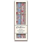 The Great British Card Company Cath Kidston Set of 4 Ballpoint Pens - Black Ink