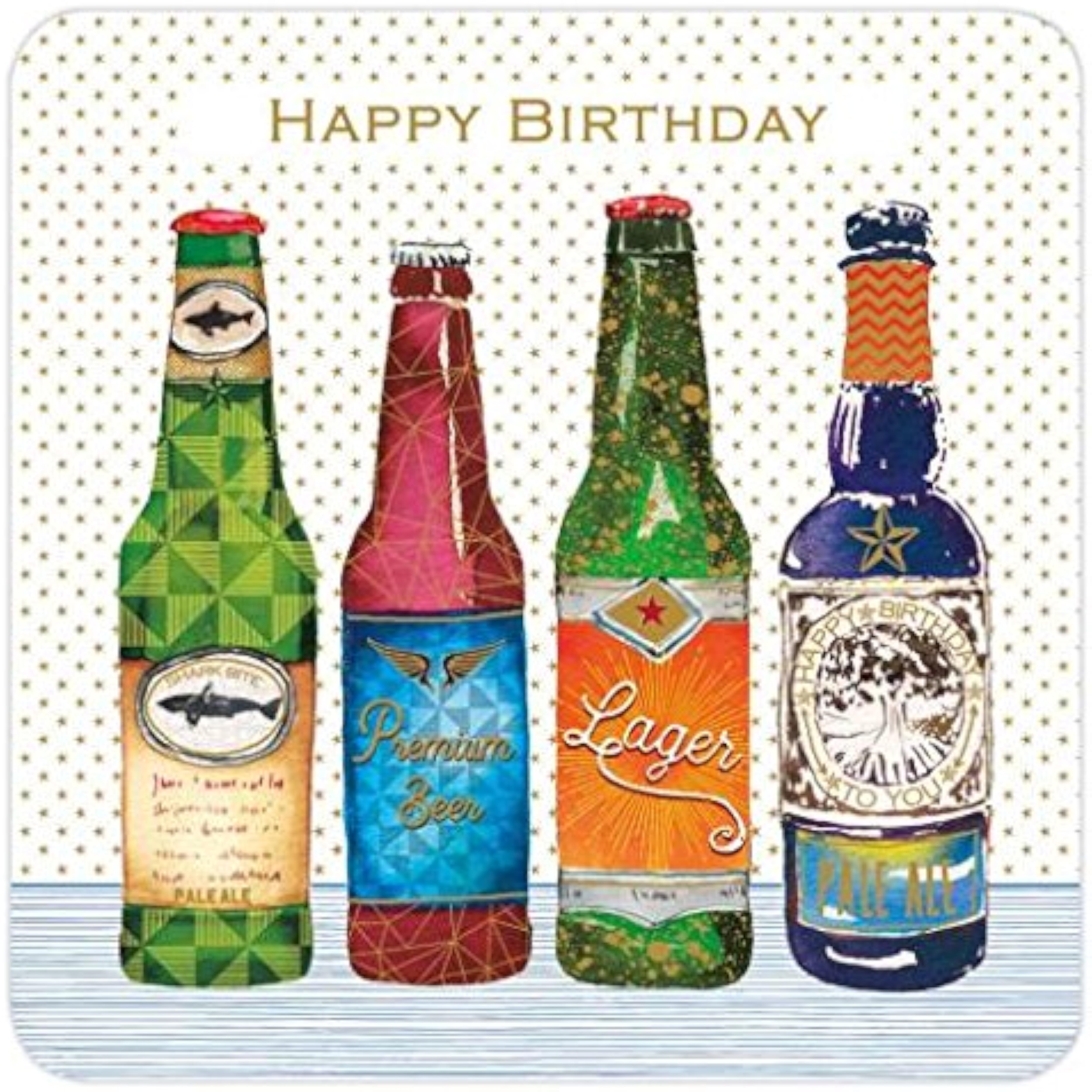 Craft Beers men's birthday greeting card by NQ featuring a fun beer-themed design for celebrating birthdays.