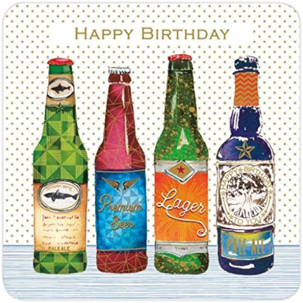 Craft Beers men's birthday greeting card by NQ featuring a fun beer-themed design for celebrating birthdays.