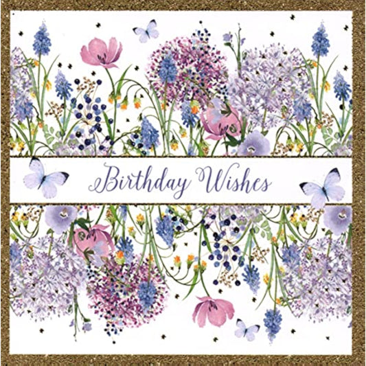 Pretty Ditsy Floral Happy Birthday Card by NQ featuring colorful floral patterns and cheerful design.