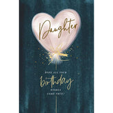 Daughter Birthday Card Contemporary Design with Pink Balloon