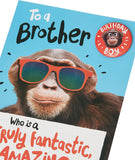Birthday Card for Brother - Monkey Design, 137mm x 210mm