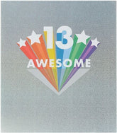 Shiny Stars Foil Design Happy 13th Birthday Card