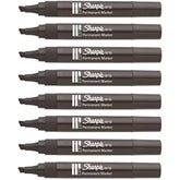 8 x Sharpie W10 chisel tip black ink permanent marker x 1 single pen