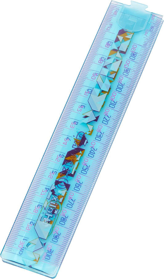 Orange GEO folding ruler by Oxford, showing measurement markings and foldable design on a white background.