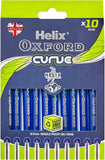Set of 10 Oxford blue writing curve pens with sleek design, perfect for smooth writing and creative projects.