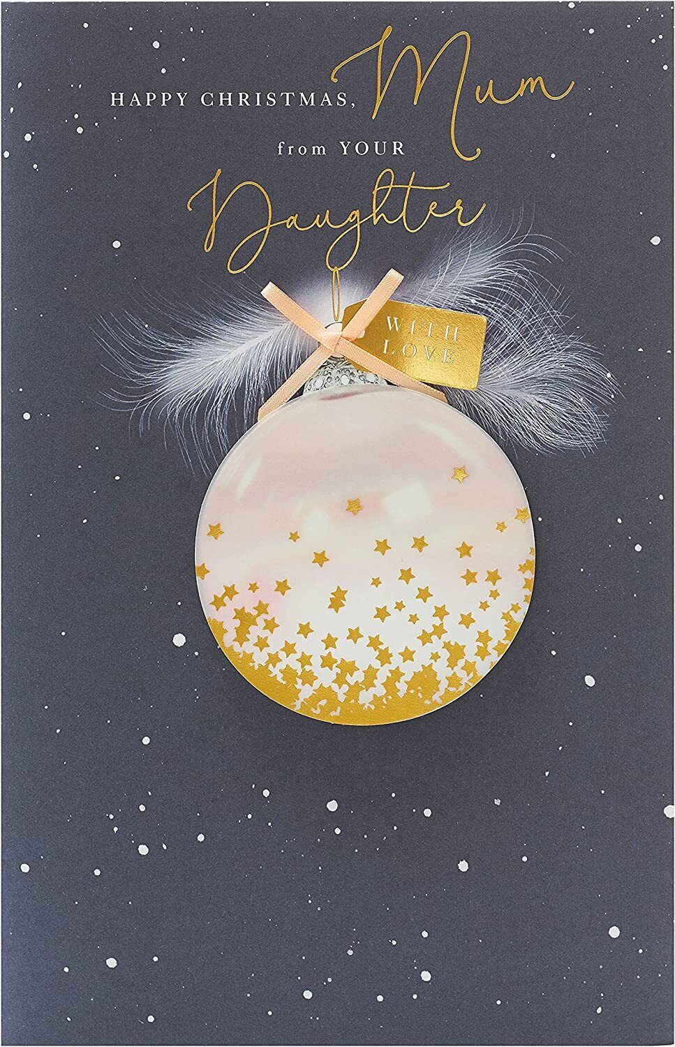 Navy Bauble Mum From Daughter Christmas Card