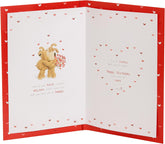 Boofle Birthday Card For Fiancée With Envelope - Cute Design And Big Bouquet Of Flowers, Multi