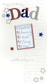 Dad Birthday Greeting Card Hand-Finished