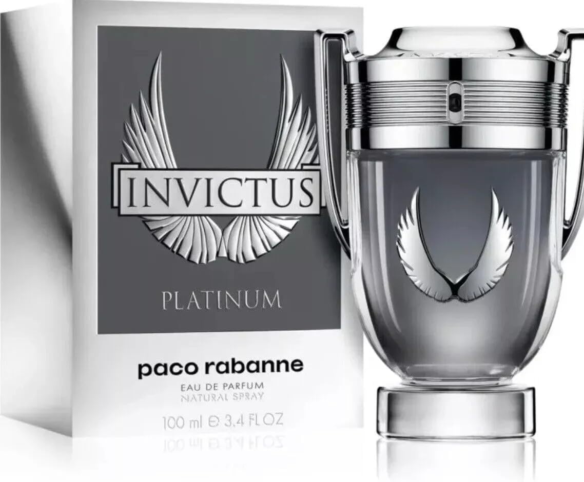 Paco Rabanne Invictus men's aftershave bottle, 100ml, with sleek design and label visible, part of Paco Rabanne's men's fragrance collection.