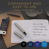 Pack of five Parker QUINK blue fountain pen ink refill cartridges for Parker fountain pens.