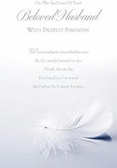 Sad Loss of Your Beloved Husband - Sympathy Card - Simple Heartfelt Message