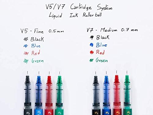 Pilot V7 Liquid Ink Rollerball pen with 0.7mm tip in green ink, displaying the pen's sleek design and vibrant ink color.