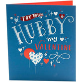 Husband Valentines Day Card With Envelope - Blue Design