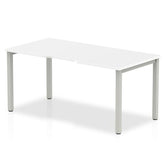 Evolve Plus 1400mm Single Starter Desk White Top Silver Frame