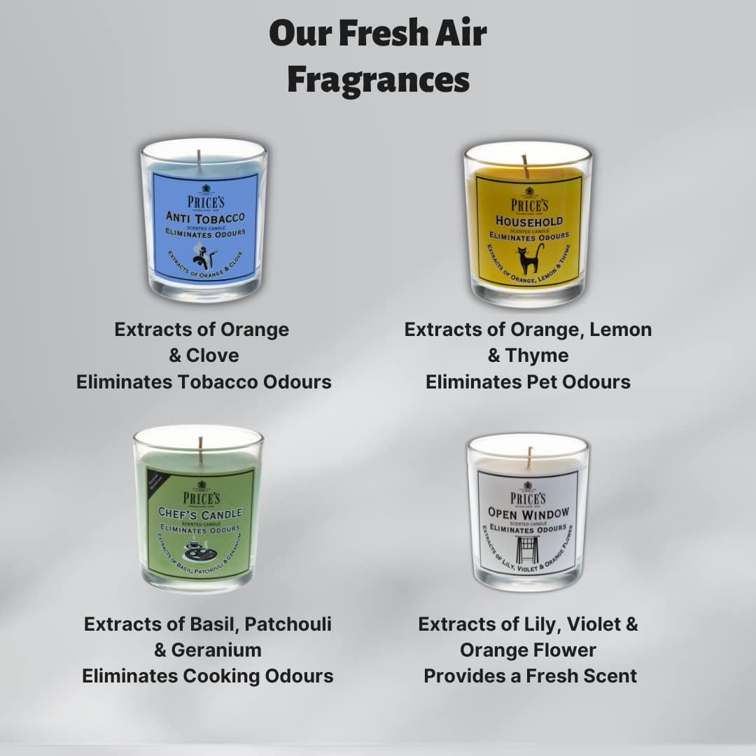 Set of 10 Price's Candle anti-tobacco tealights with white wax and metal holders, ideal for creating a subtle, aromatic ambiance.