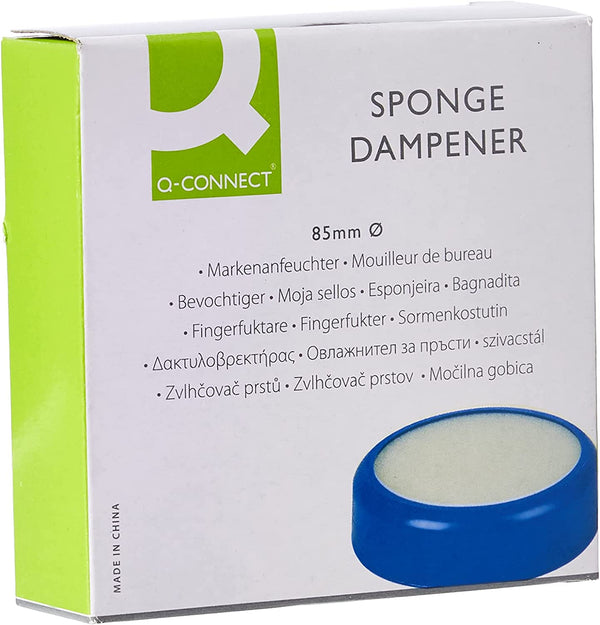 Blue Q-Connect sponge damper for office mailings, designed to reduce noise and vibration during bulk mailing processes.