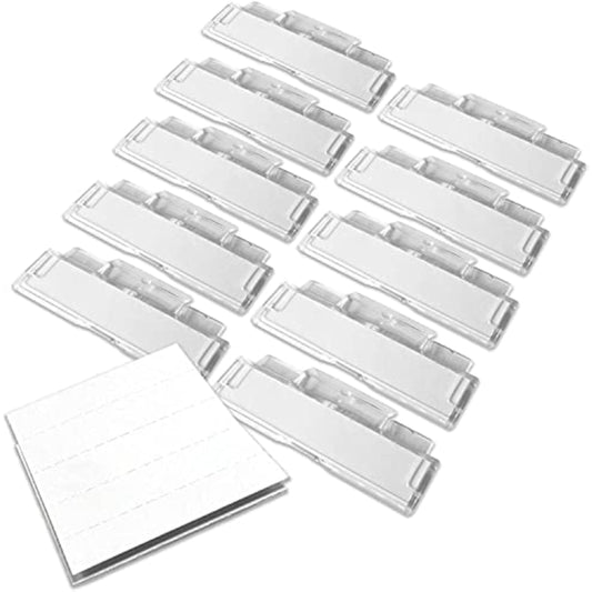 Q-Connect clear suspension file tabs, pack of 50, designed for organizing and labeling files in stationery and office supplies.