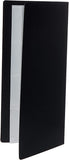 Q-Connect black polypropylene business card holder with capacity for 160 cards, ideal for organizing stationery and cards.