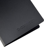 Black Q-Connect polypropylene business card holder holding 160 cards, ideal for organizing and storing professional business cards.