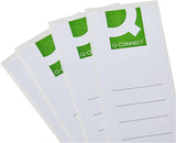 Q-Connect white label spine tags for lever arch files, pack of 10, for organizing and labeling files efficiently.