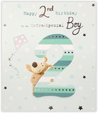 Boofle Holding Kite Number 2 Birthday Card