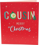 Bright Lettering Cousin Christmas Card