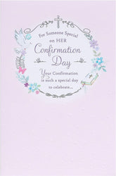 Baby Pink Design Confirmation Card For Girl