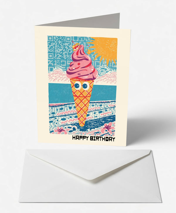 Retro Ice Cream Birthday Card