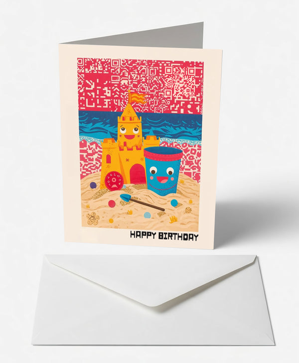 Sunny Sandcastle Birthday Card