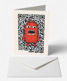 Fuzzy Red Monster Birthday Card