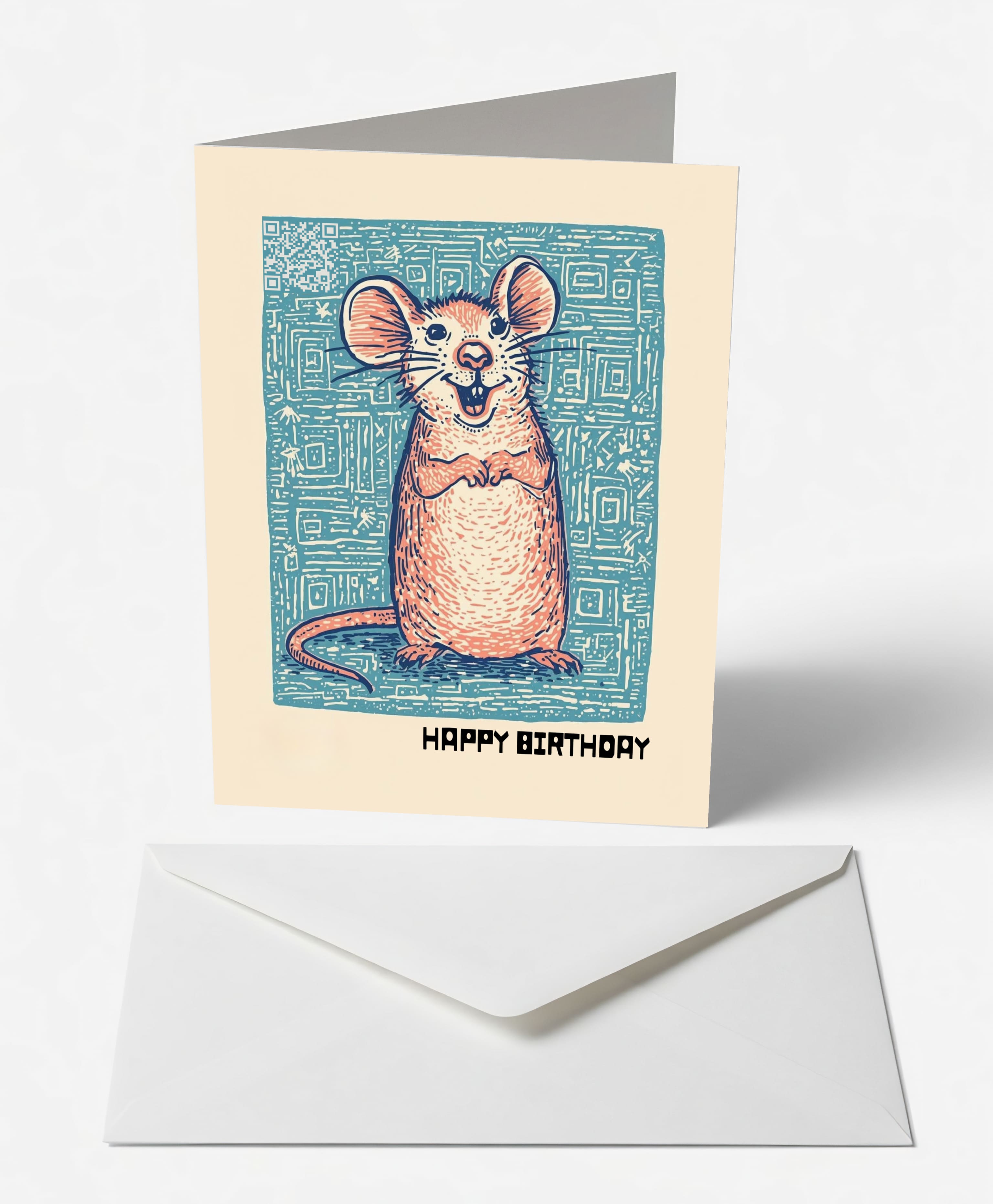 Cheerful Mouse Birthday Card