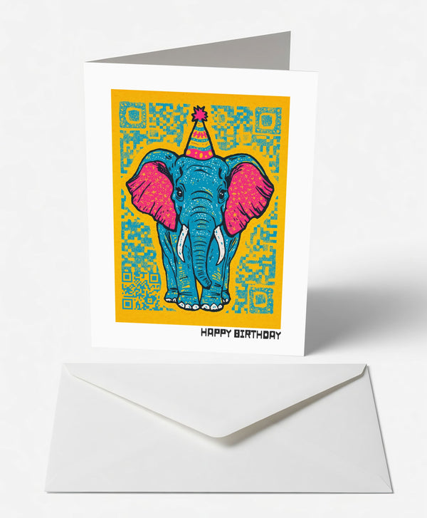 Colorful Elephant Birthday Card
