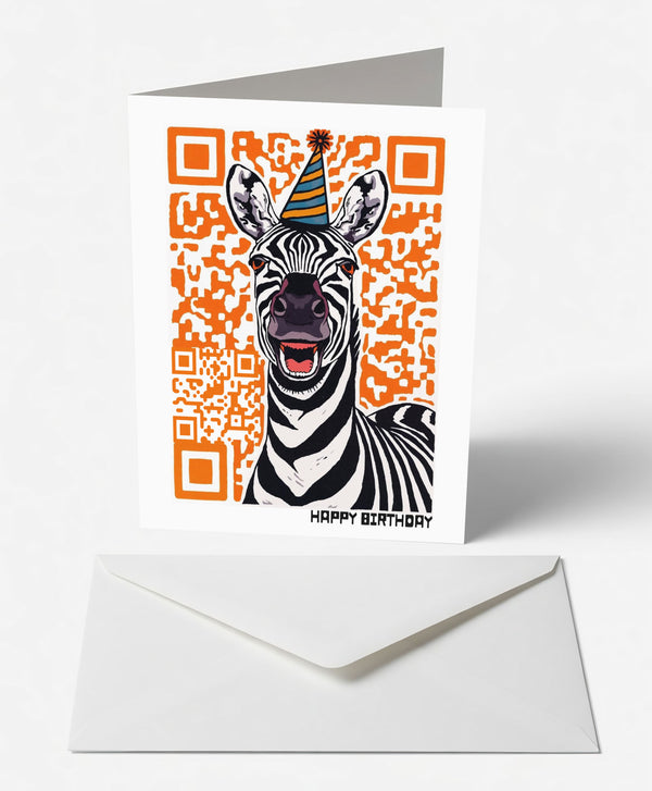 Laughing Zebra Birthday Card