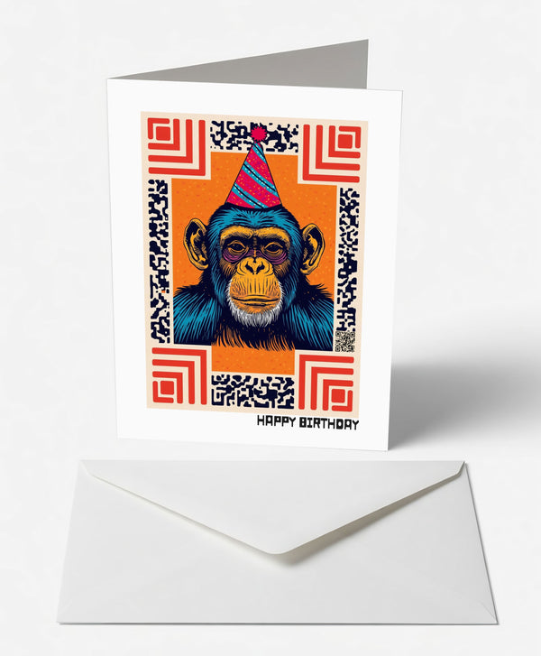 Party Chimp Birthday Card